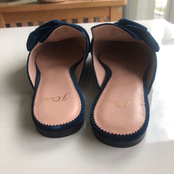 J. Crew 9 bow loafers blue suede mules shoes - Picture 6 of 7